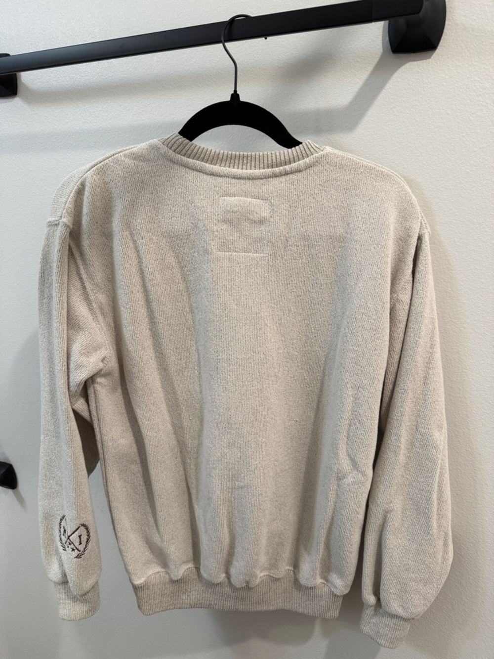 St. Louis Crewneck Sweater in Cream with Brown Lettering - Picture 5 of 5